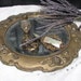 Charming Art Nouveau Round Plateau Repousse Beveled Mirror Plateau