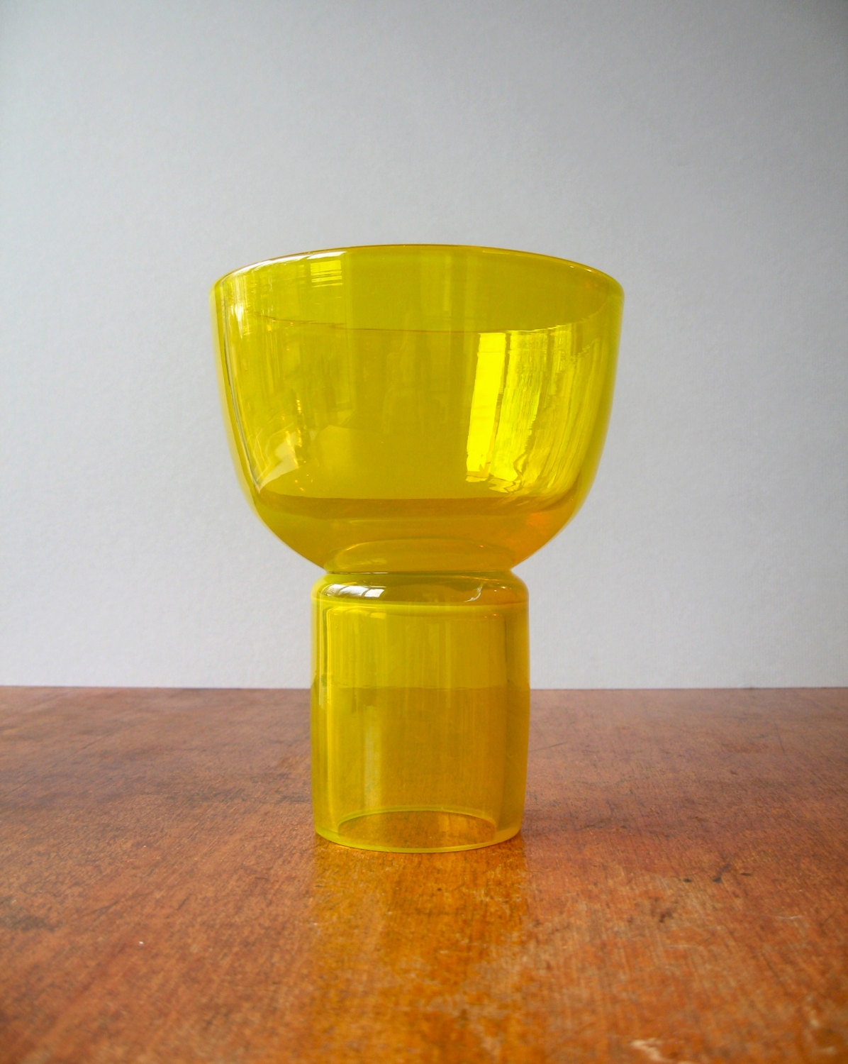 Blenko Yellow Glass Vase / Bowl 5927S Wayne Husted by luola