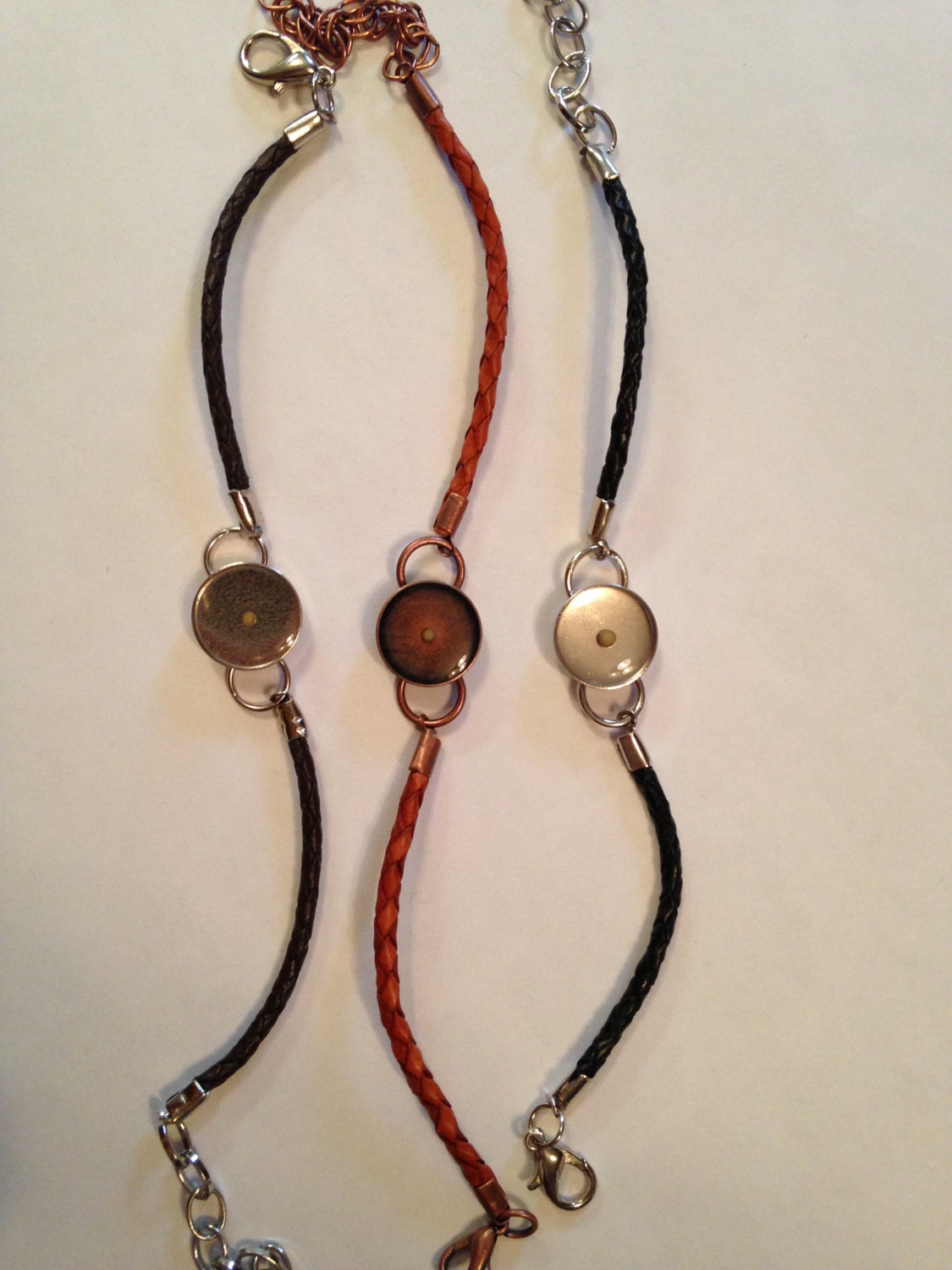 Leather bracelet with Mustard Seed Charm