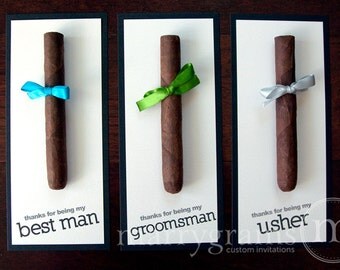 Groomsmen Gift, Cigar Card Thank You for Being My Groomsman, Thanks to My Best Man, Ring Bearer, Usher - Groomsman Gift Wedding (Set of 7)