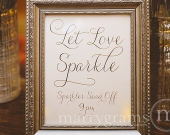 Let Love Sparkle Sign - Sparkler Send Off Sign - Table Card Sign - Wedding Reception Seating Signage - Matching Numbers Available SS01