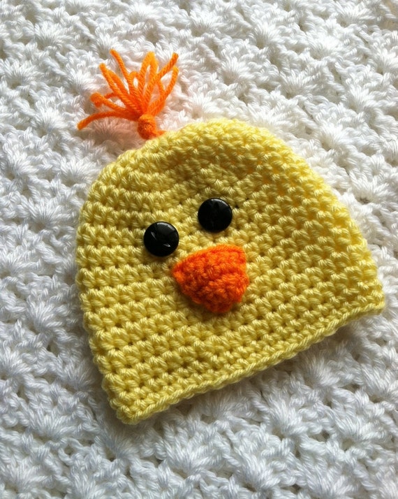 Crochet Yellow Chick Hat Crochet Baby Hat Newborn Hat Baby