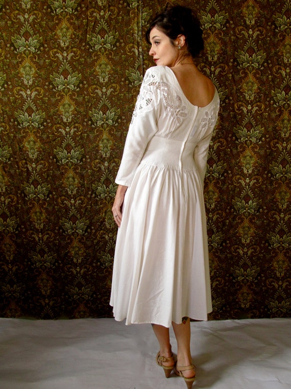 White Linen Wedding Dress