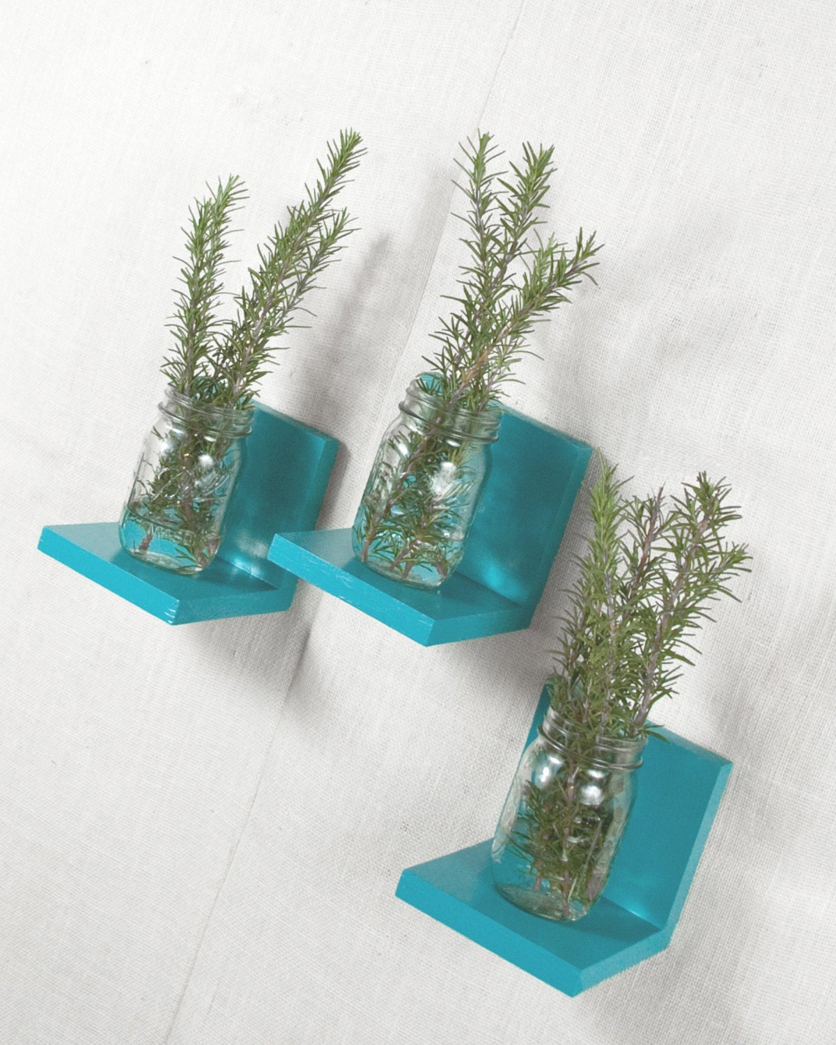 Floating Shelf Sconce Shelf Turquoise Orange White