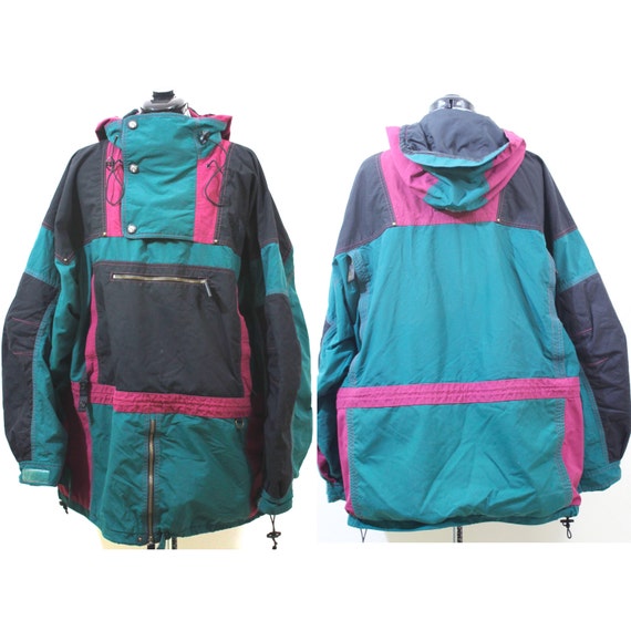 Retro Vintage Multi Colored Northface Rain Jacket