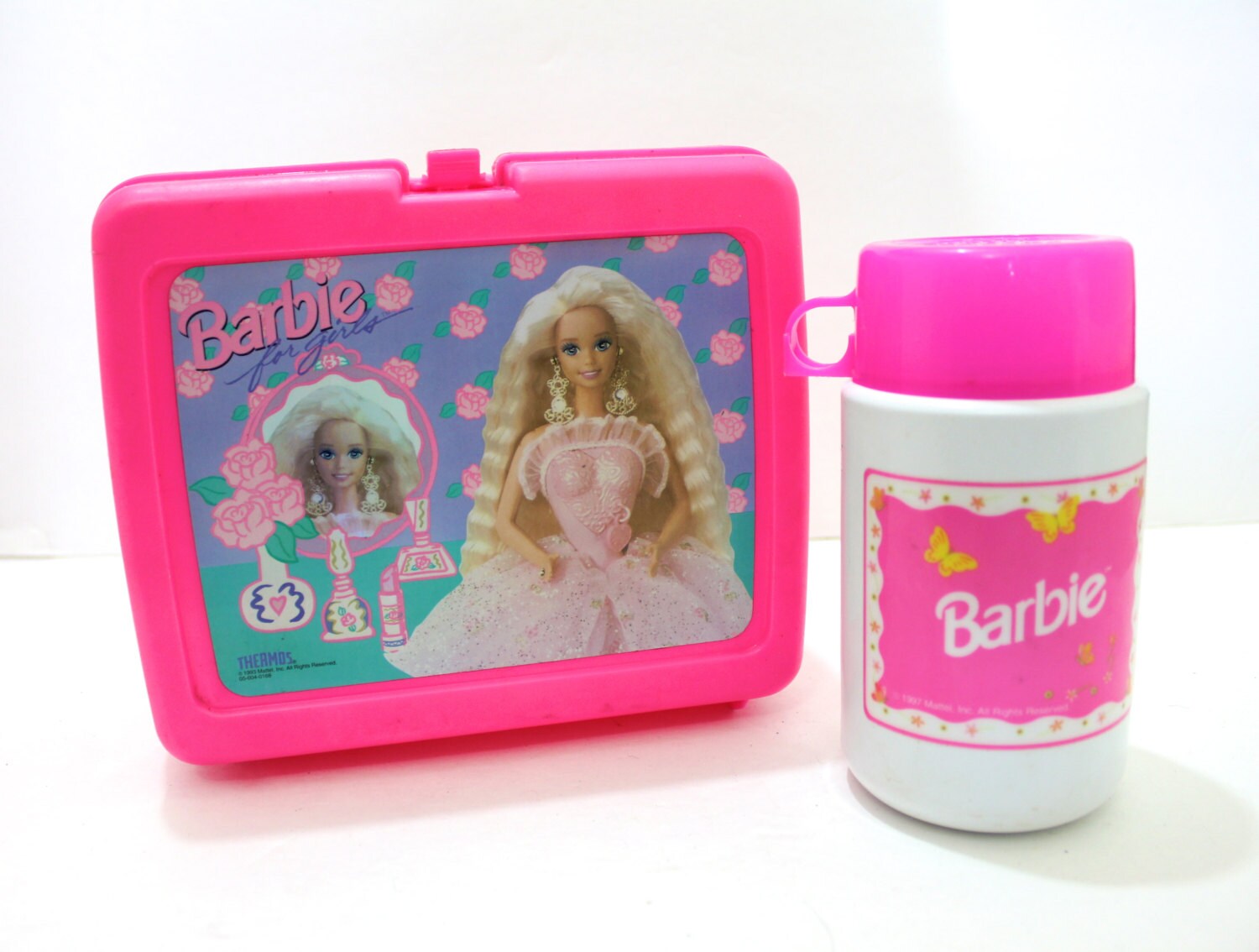 Vintage Retro Neon Pink Barbie Lunch Box and by VintageWestCoast