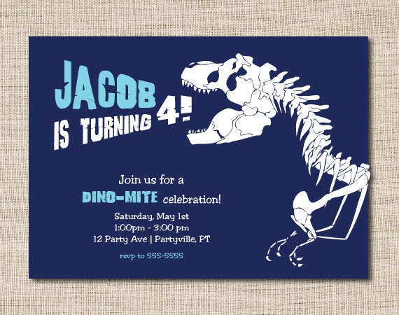 Dinosaur Birthday Party Invitations Printable 5