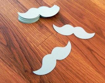 Die Cut Blue Mustaches (25+) - photo prop party decoration punch cutout card stock