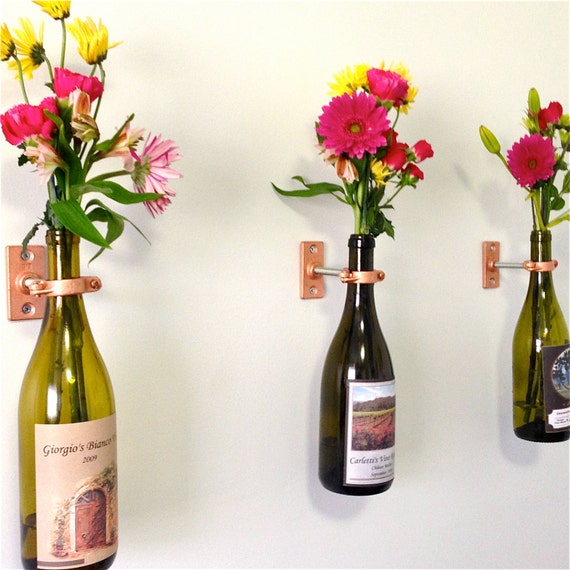 HARDWARE ONLY 2 Wine Bottle Wall Flower by GreatBottlesofFire