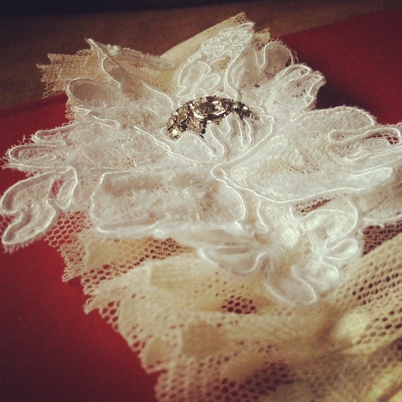 Bridal Garter Vintage Rhinestone Jewelry Point d'Esprit