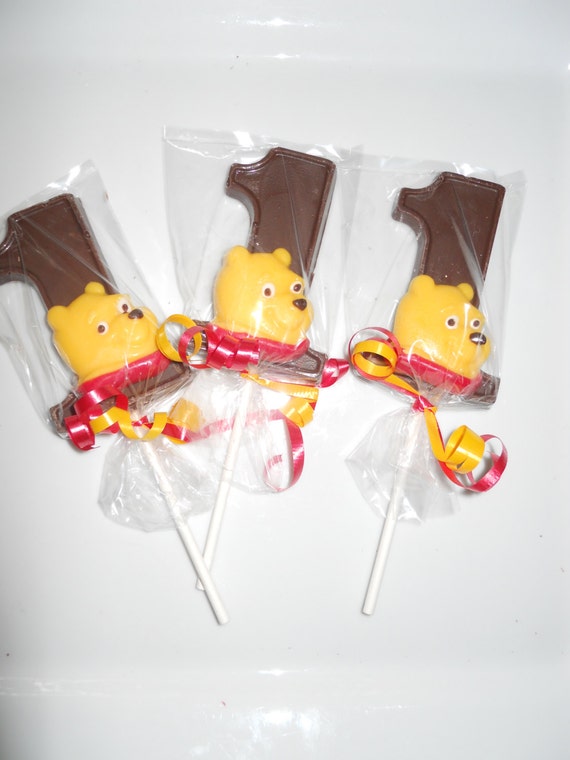 24 Disney Winnie the Pooh 1st First Birthday Gourmet Chocolate Lollipops Birthday Gifts Party Favor Kids