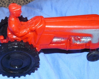 Vintage TOY TRACTOR Soft Plastic 1960's International Clone