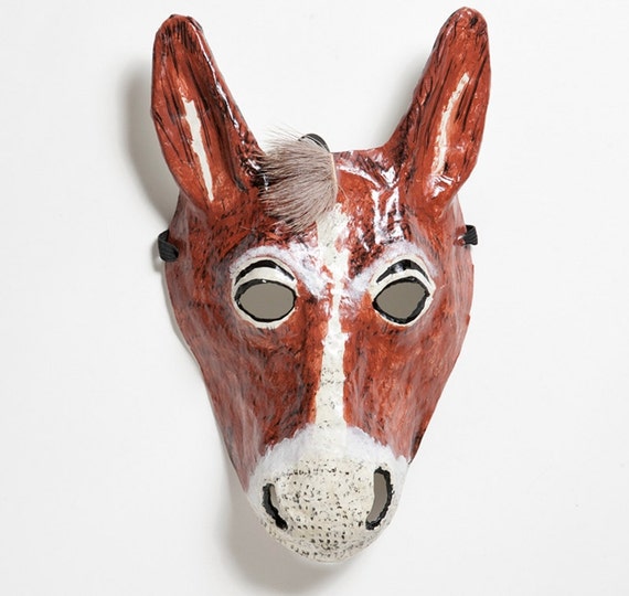 Paper mache donkey mask
