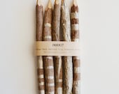 7" one of a kind champagne hand painted graphite twig pencils (5 pencils)