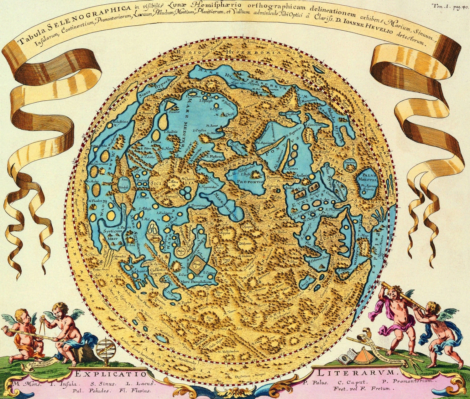 Old fashion map-Astronomy-Moon-ancient map moon-amazing