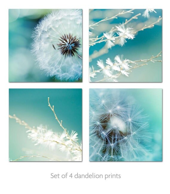 dandelion decor dandelion wall art dandelion photography set