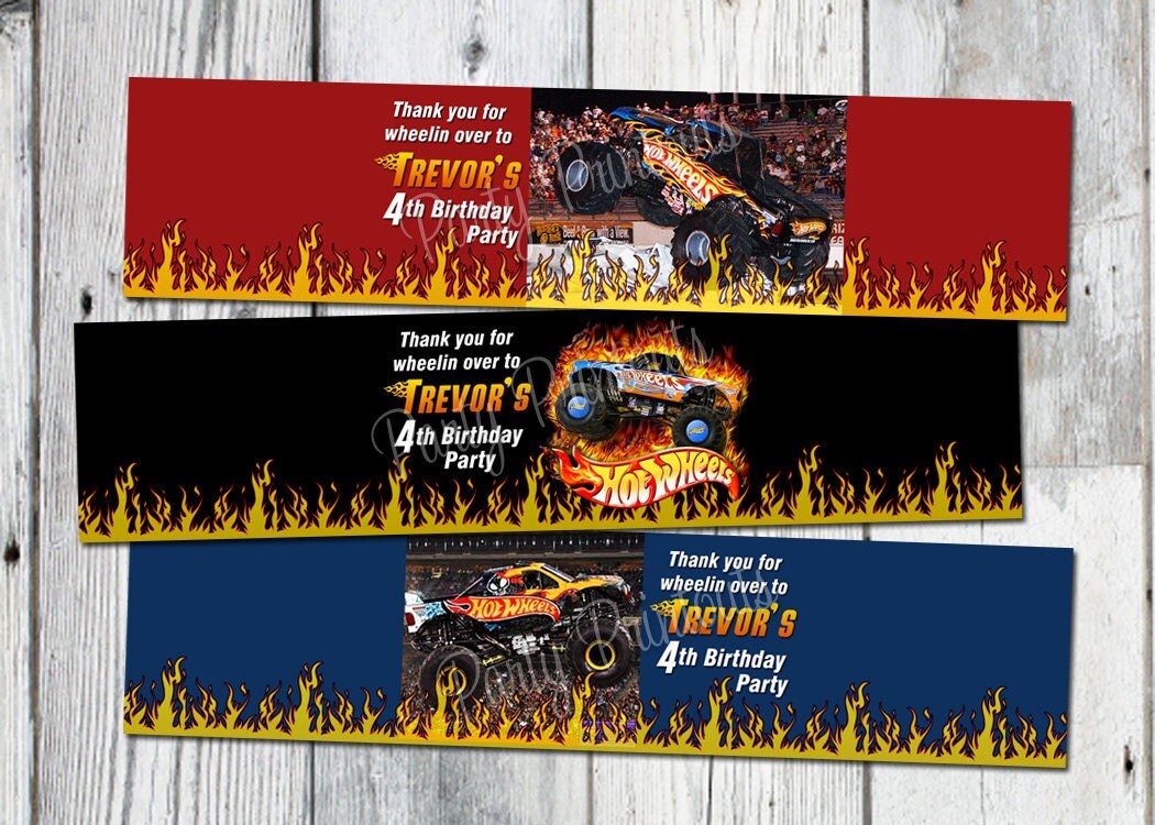Hot Wheels Water Bottle Labels Printable Car by partyprintouts