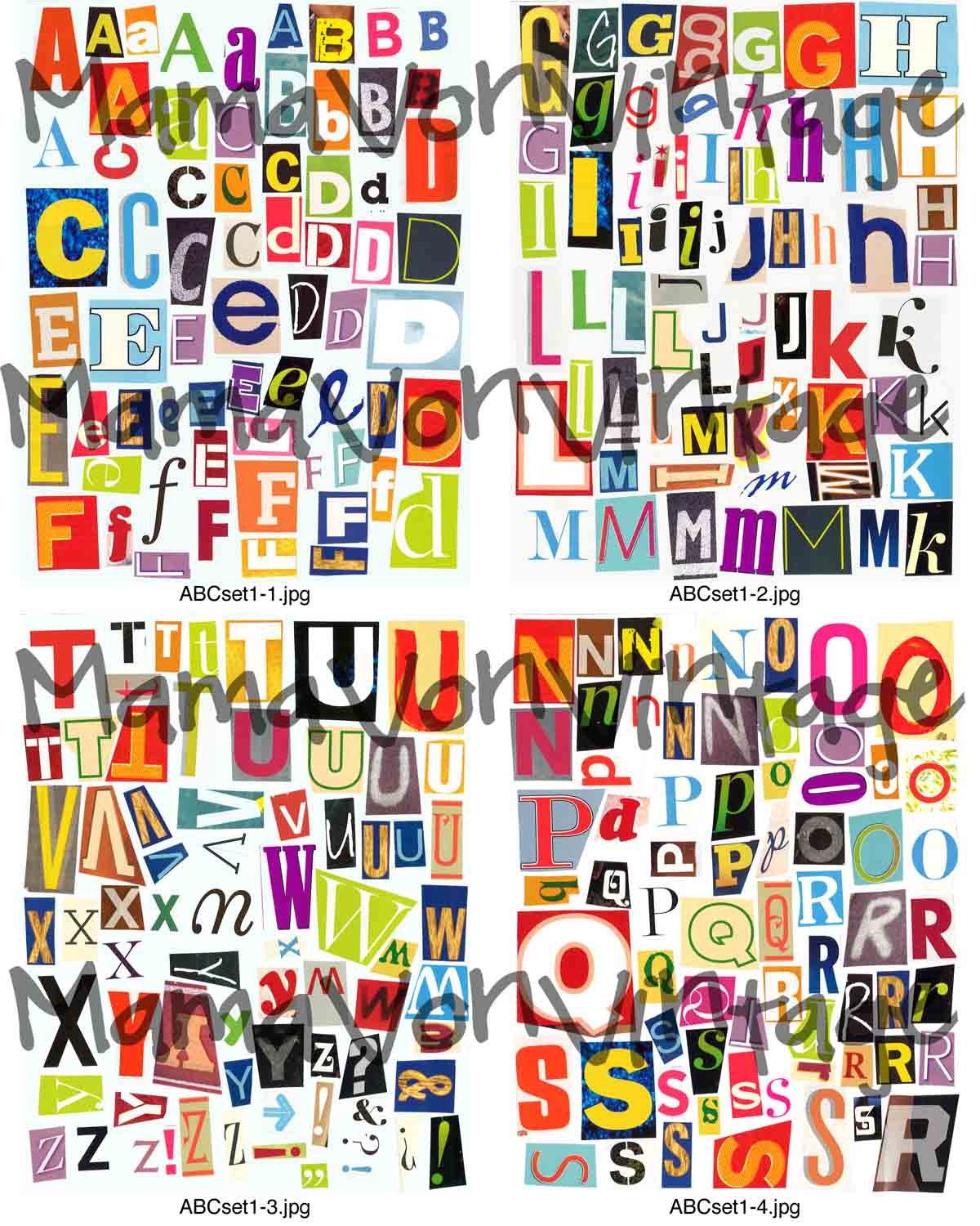 Printable Magazine Letter Cutouts Set 1 Alphabet AZ