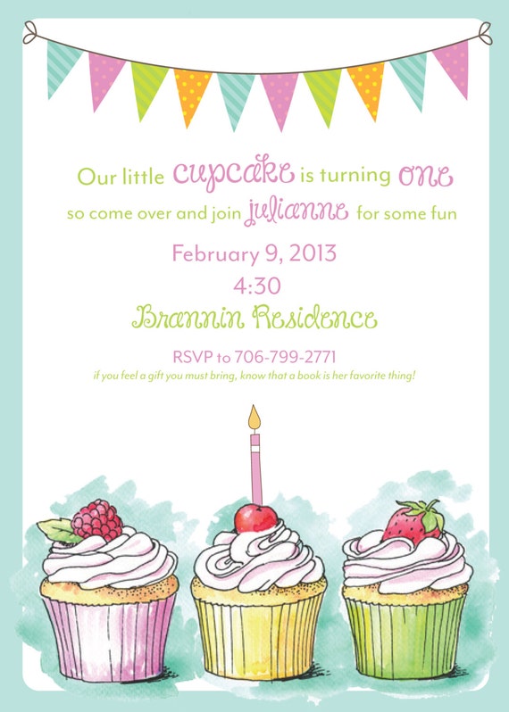 Items similar to Cupcake Party Invitation on Etsy