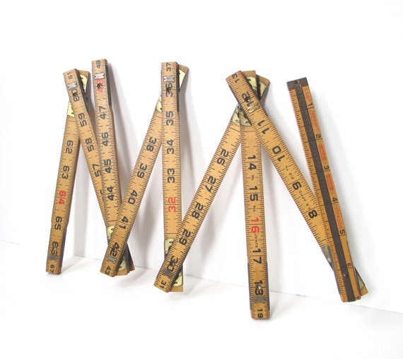 Folding Wooden Ruler 6 Foot Yardstick Rustic Farmhouse