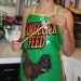 Apron made from recycled feed bag