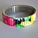 Vintage Stretchy Cuff Bracelet , Flower Designs, Multi Color Enamel, Shabby Chic Jewelry, Clearance Sale, Item No. M101