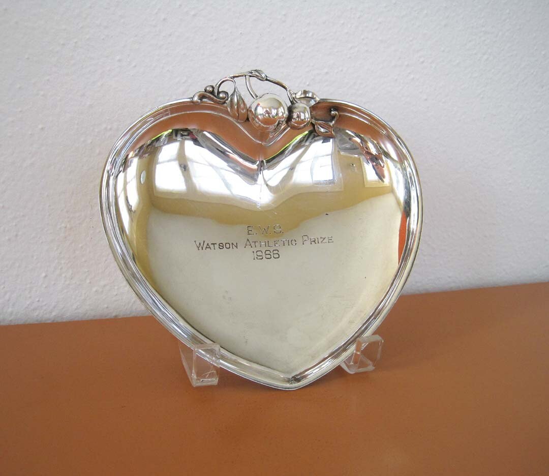 Vintage Silver Plate Heart Dish, Trophy Dish Haute Juice