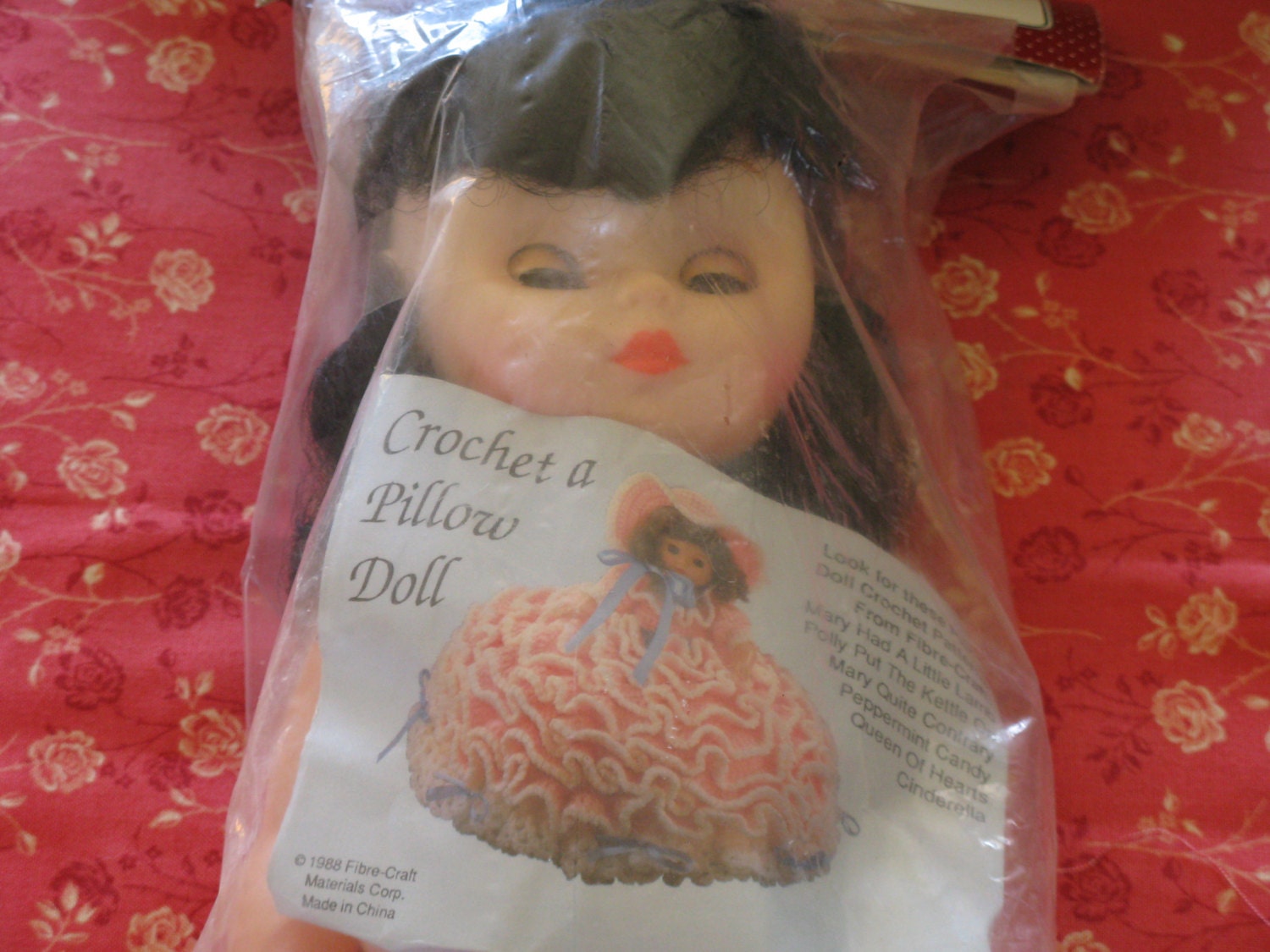 Vintage Pillow Doll 8 Vinyl Doll to Dress Black Rooted by