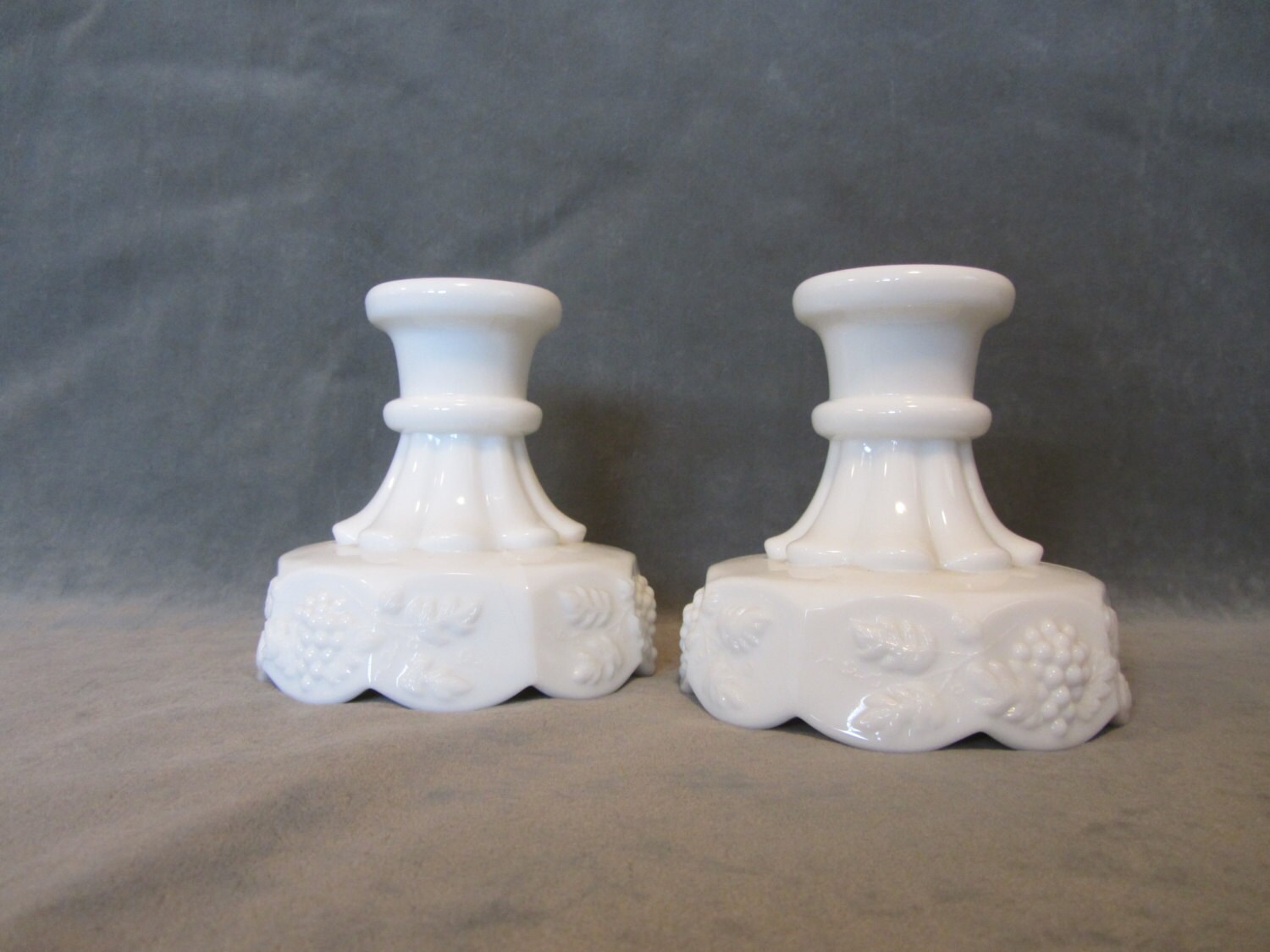 Vintage Milk Glass Candle Holder