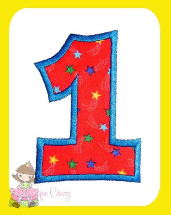 Number One applique design