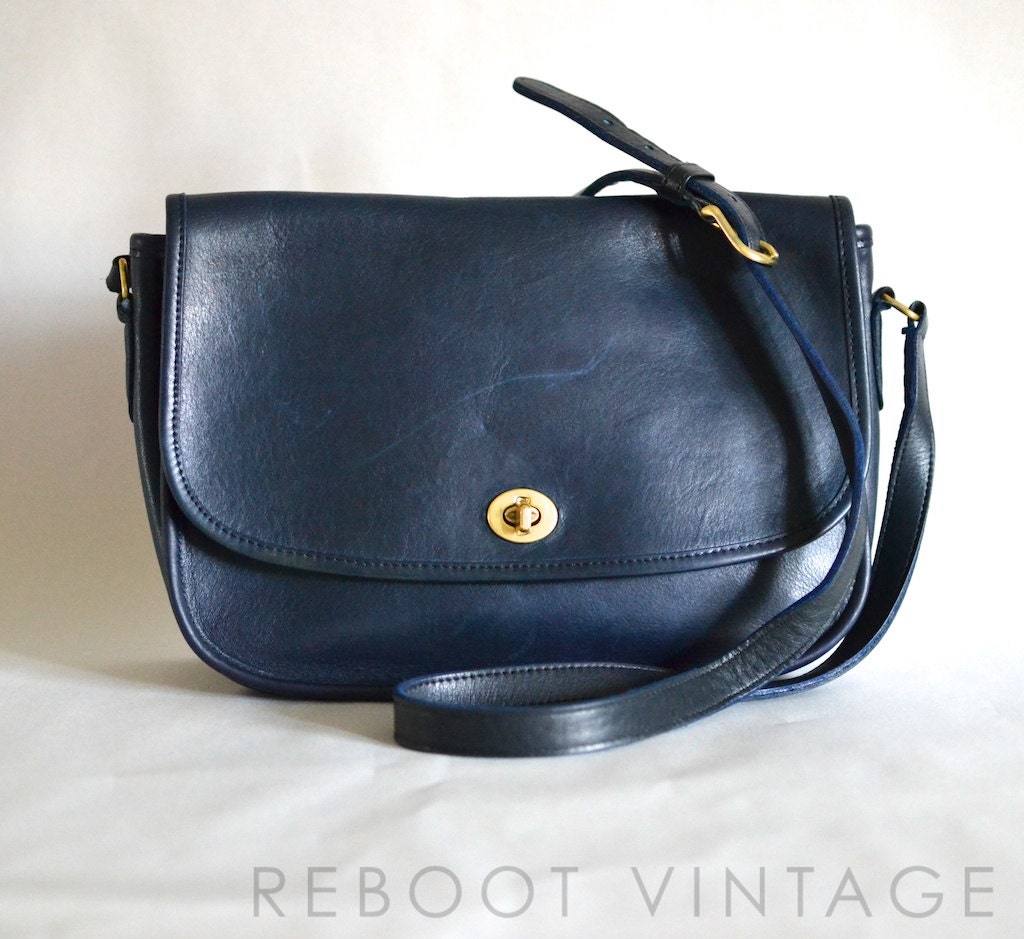 Vintage COACH City Bag in Indigo Blue 9790 Renewed