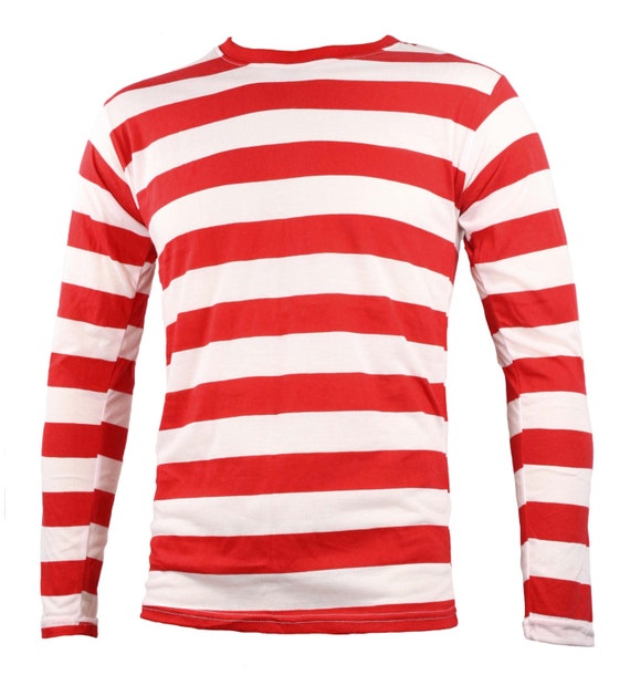 Men's Long Sleeve Red & White Striped Shirt