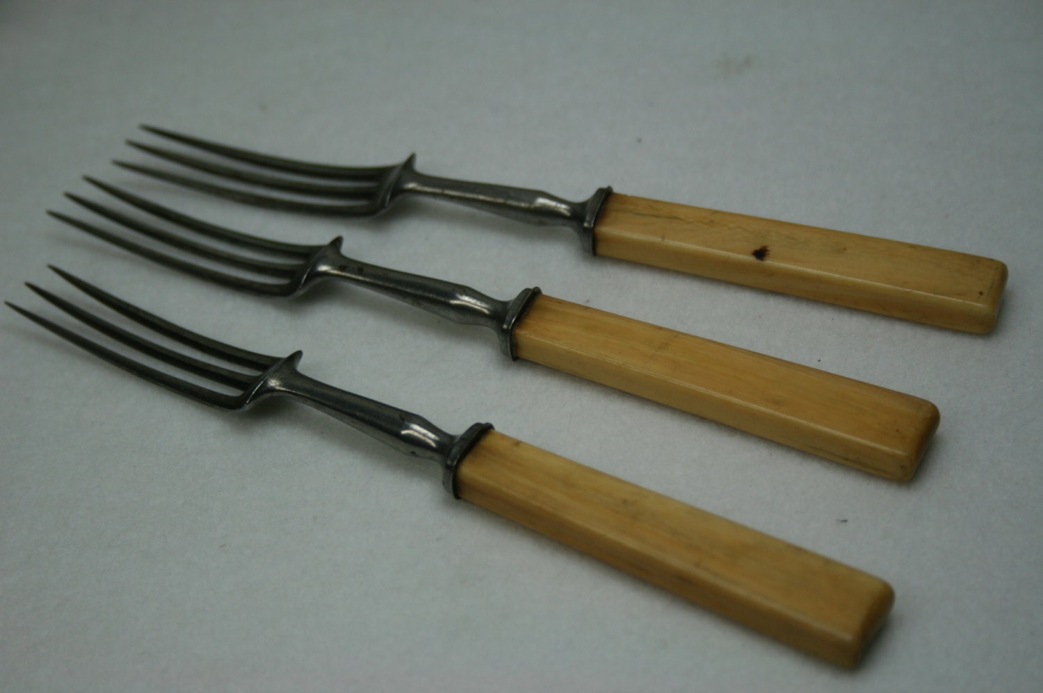 Vintage Bone Handled Forks Flatware Primitive