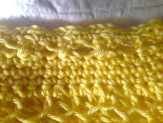 Hand Knit Baby Blanket in Brioche Honeycomb stitch pattern