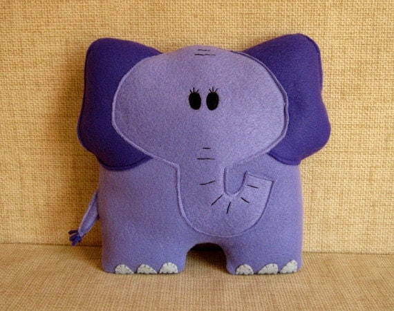 large purple stuffed elephant