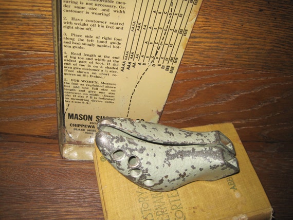 Industrial Vintage Metal Shoe Measuring Device Mason Shoe