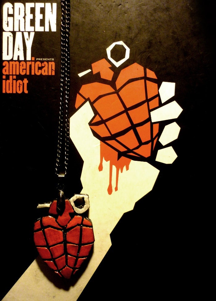 green day's AMERICAN IDIOT heart grenade polymer clay