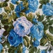 SALE 41.95 Vintage Retro Floral Chic French Country Blueberry Cabbage Rose Drapery Curtain 3 Panels