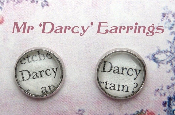 Mr Darcy Earrings Pride And Prejudice Earrings Jane Austen by missbohemia