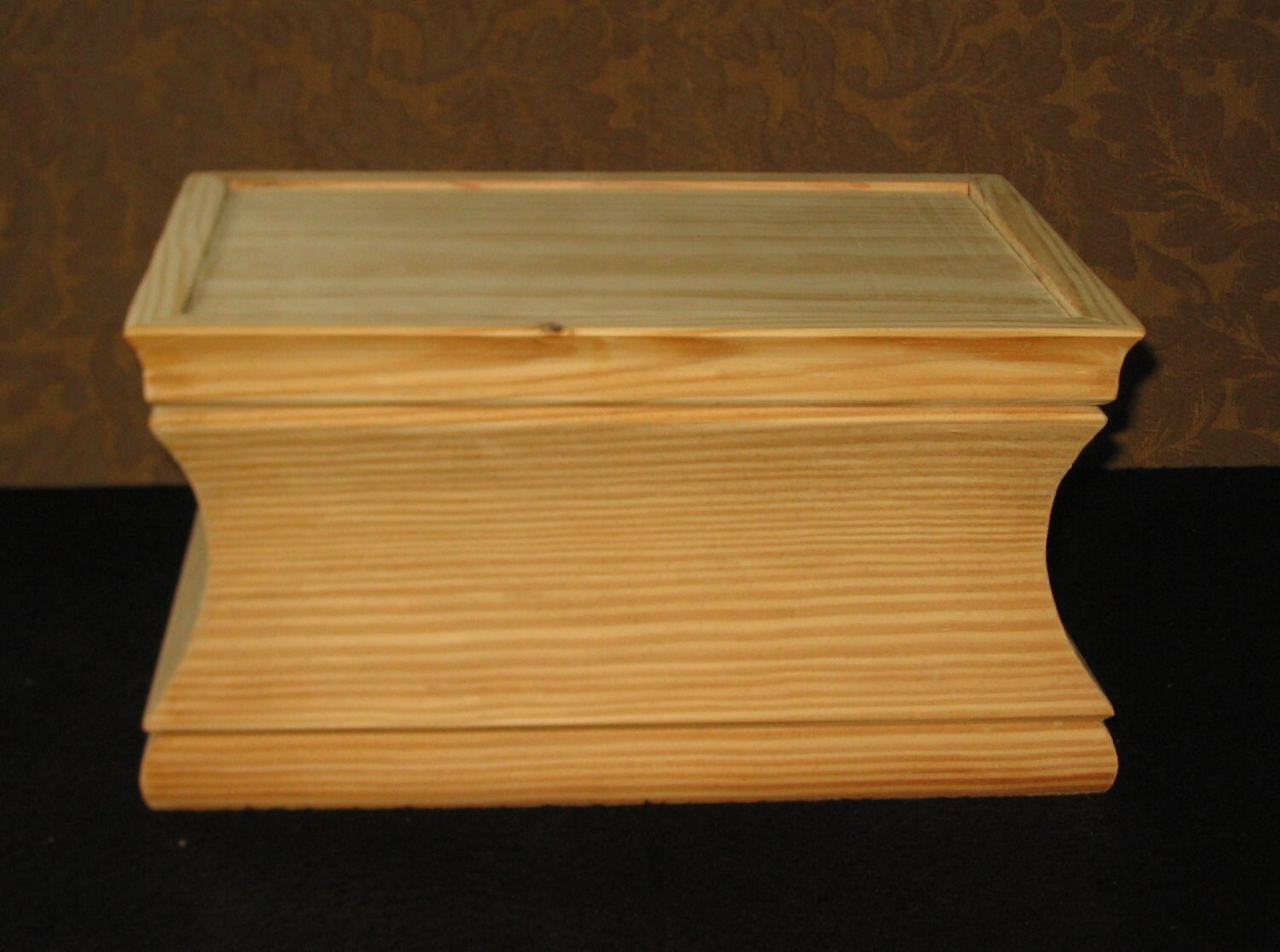 Unfinished Large Wooden Craft Jewelry Box With Mosaic Top