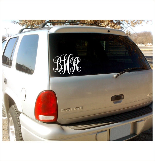 Vine Monogram Car Window Decal Personalized Custom Vinyl Decal Everything Else 5x7