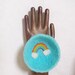 Felted Bowl, rainbow decor, decorative bowl, blue wool bowl