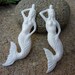 Excellent detail carved Mermaid Pendant , Carved Bone, side to side drilled ,ivory color, Bone sculpture, Jewelry Supplies S3611