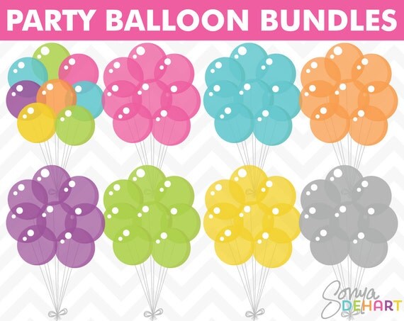 Balloon Clipart, Balloon Clip Art, Birthday Clipart, Birthday Clip Art, Vector Birthday, Digital Balloons, Digital Birthday Il_570xn