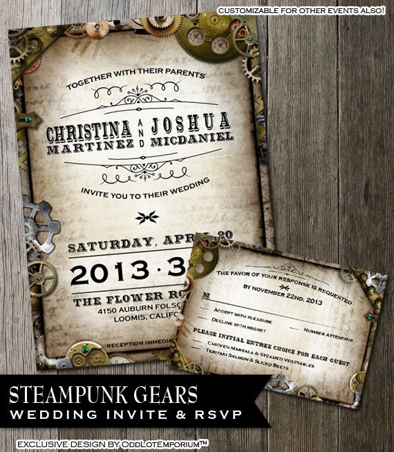 Steampunk Wedding Invitations 2