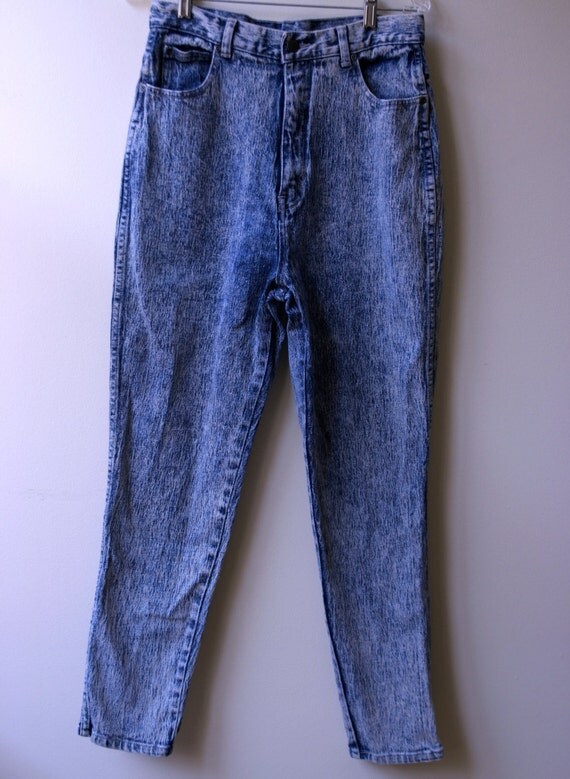 Classic 1980s high waist acid wash denim jeans Mens S/M or