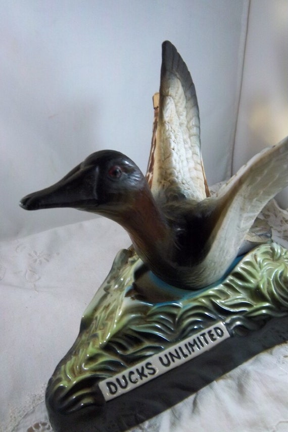 Empty JIM BEAM DECANTER 1979 Ducks Unlimited Canvasback Drake