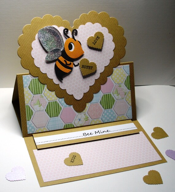 Kraft Bee Mine Honey Bee Handmade Heart shaped by pollypurplehorse