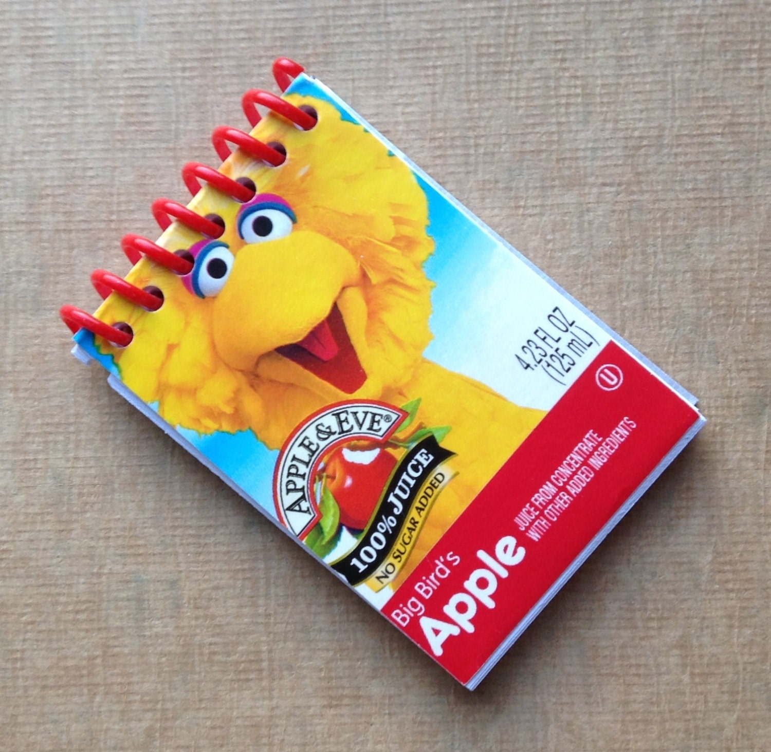 BIG BIRD apple JUICE box recycled spiral bound journal