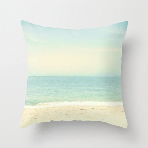 Vintage Pastel Beach throw pillow